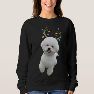 Sudadera Perro de los Navidades de renos de Bichon Frise