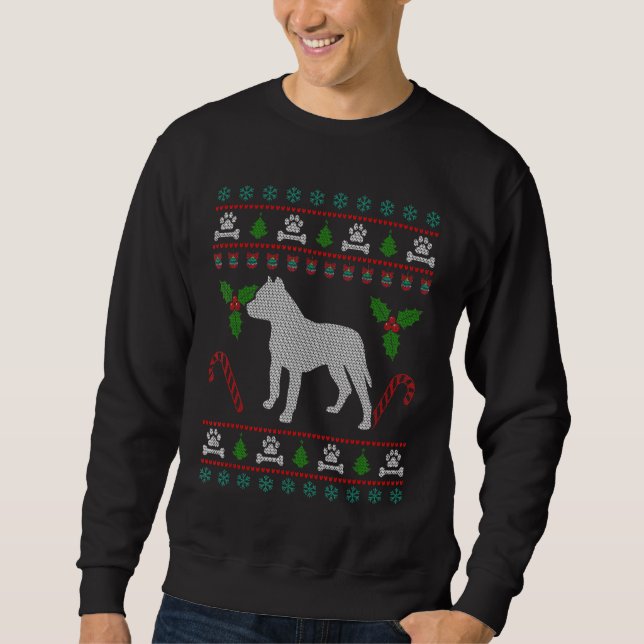 Sudadera Perro de los Navidades Pitbull Ugly (Anverso)