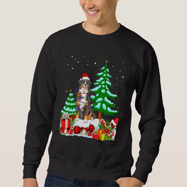 Sudadera Perro de montaña bernés con sombrero de Navidad ár (Anverso)