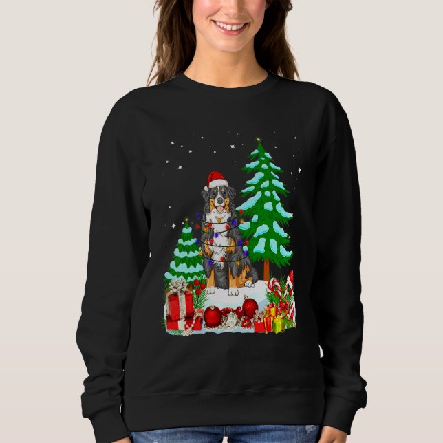 Sudadera Perro de montaña bernés con sombrero de Navidad ár (Anverso)
