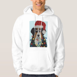 Sudadera Perro de montaña bernés enredado en luces de Navid