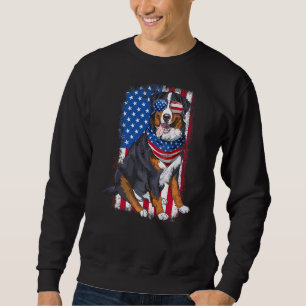 Sudadera Perro De Montaña Bernés Y Gafas De Sol Bandera De
