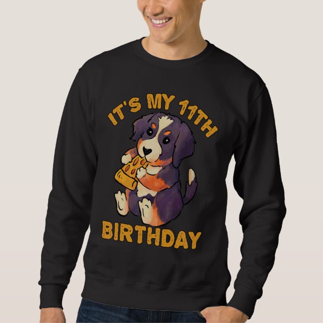 Sudadera Perro de montaña que come pizza Bernese es mi deci (Anverso)
