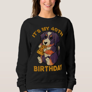 Sudadera Perro de montaña que come pizza de Berna es mi 40°