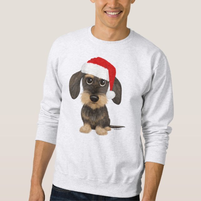 Sudadera Perro de Navidades de Dachshund Santa Teckel con c (Anverso)