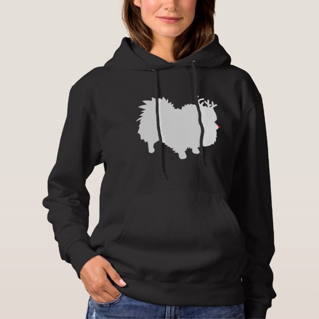 Sudadera Perro de Navidades de renos de Pomerania (Anverso)