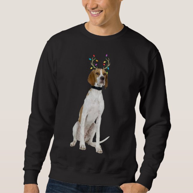 Sudadera Perro de Navidades de renos de puntero ingleses (Anverso)