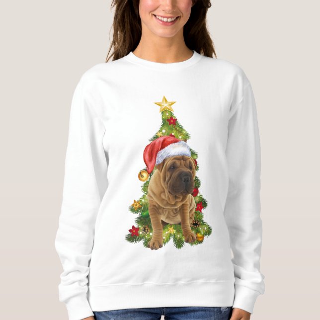 Sudadera Perro de Navidades Shar Pei, perrito de Navidad Sh (Anverso)