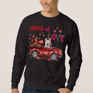 Sudadera Perro de pastor blanco alemán lindo Manejando Cami