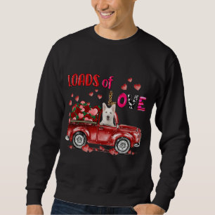 Sudadera Perro de pastor blanco alemán lindo Manejando Cami