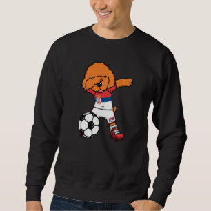 Sudadera Perro de perro caniche de Dabbing Serbia Fans Foot