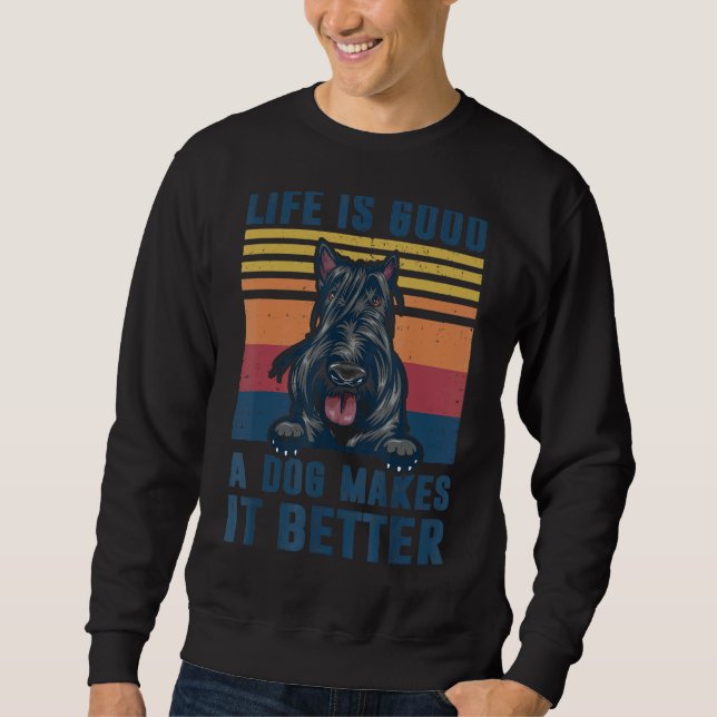Sudadera Perro de perro de cerdo de Escocia papá mamá hombr (Anverso)