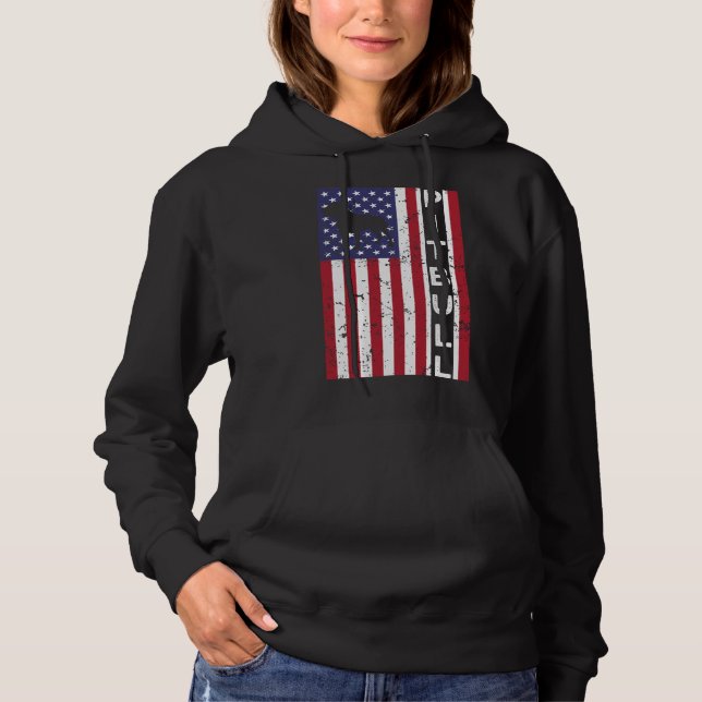 Sudadera Perro de Pitbull americano: hombres de la bandera  (Anverso)