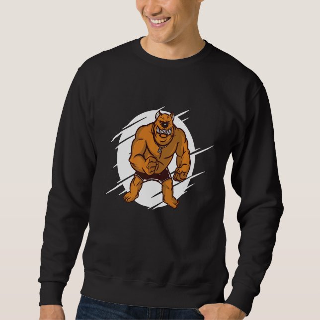 Sudadera Perro de Pitbull enojado (Anverso)