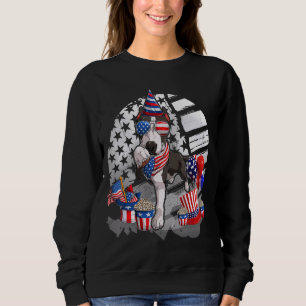 Sudadera Perro de Pitbull Negro lindo gafas de sol Bandera