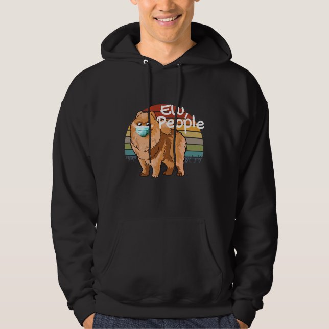 Sudadera Perro De Pomerania Con Máscara De Ojo De La Gente  (Anverso)