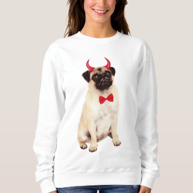 Sudadera Perro De Pug En Halloween (Anverso)
