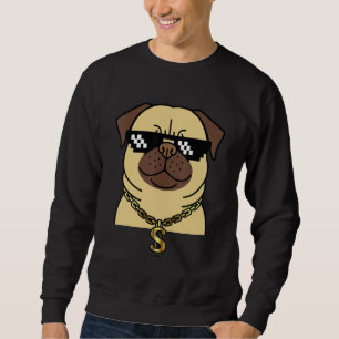 Sudadera Perro de rapero de pug de Guay con blandos Hip hop