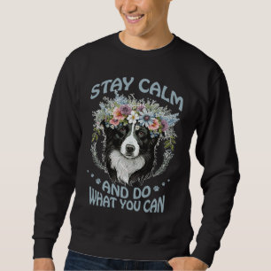 Sudadera Perro de raza Border Collie de granja Corona de fl