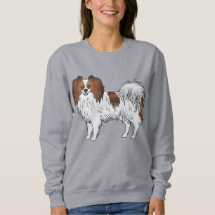 Sudadera Perro de raza juguete feliz Phalène Sable Rojo