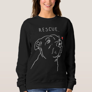 Sudadera Perro de rescate, dibujo de Pitbull, rescate a mam