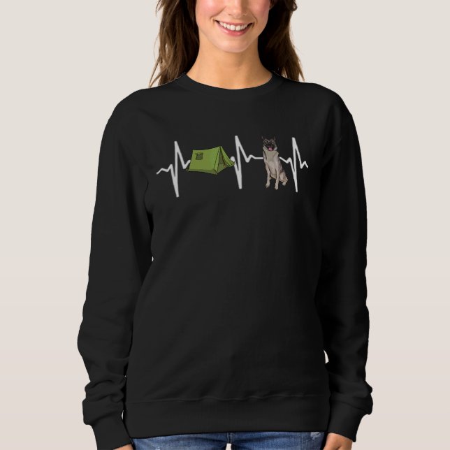 Sudadera Perro de Ritmo Cardíaco Norwegian Elkhound Acampad (Anverso)