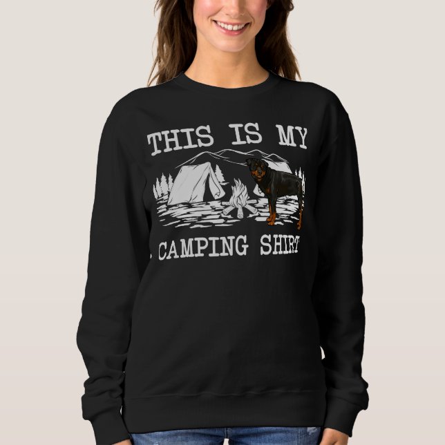 Sudadera Perro De Rottweiler De Fogata Este Es Mi Camping (Anverso)