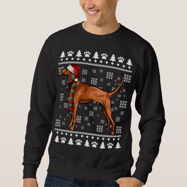 Sudadera Perro de segunda mano, perro de Santa Hat, navidad (Anverso)