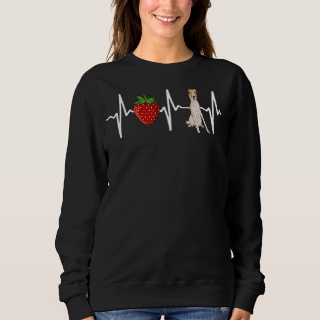 Sudadera Perro de Strawberry Borzoi Heartbeat (Anverso)