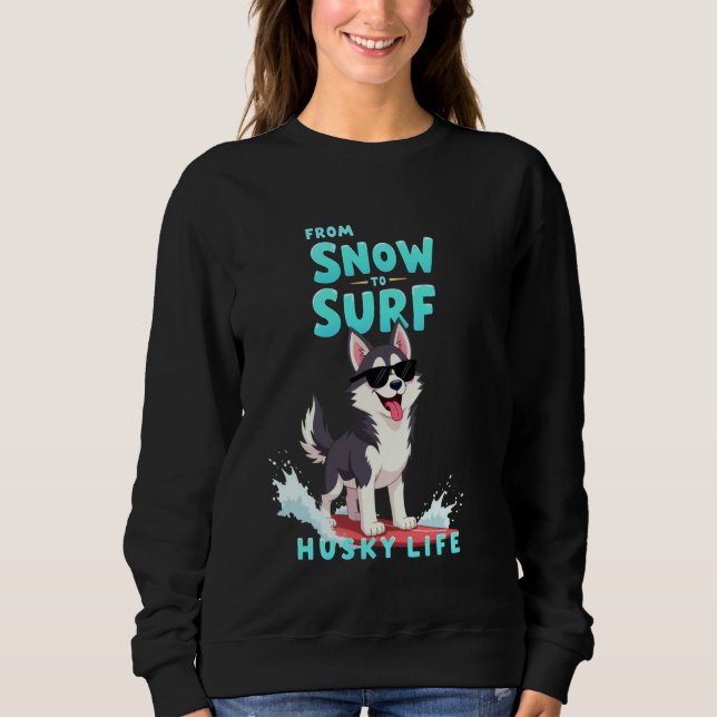 Sudadera Perro de surf Husky Siberiano Guay (Anverso)
