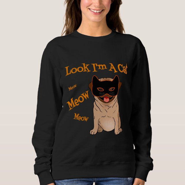 Sudadera Perro de trajes de Halloween perro de pug Tshirt F (Anverso)