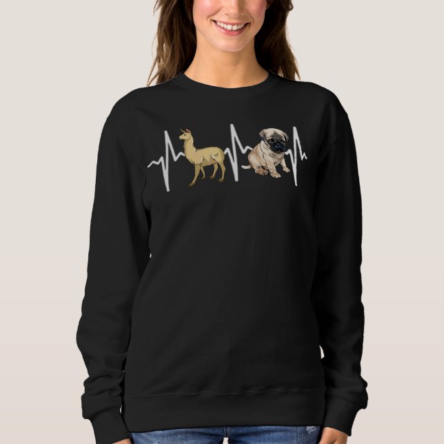 Sudadera Perro del latido de Llama Pug (Anverso)