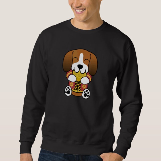 Sudadera Perro del perro del perro de la moñeta del traje c (Anverso)