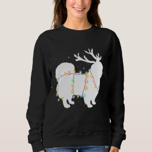 Sudadera Perro divertido de Pekín Luces de Navidad del árbo