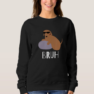 Sudadera Perro Divertido Dice Bruh Meme Gamer Jerga Hermano