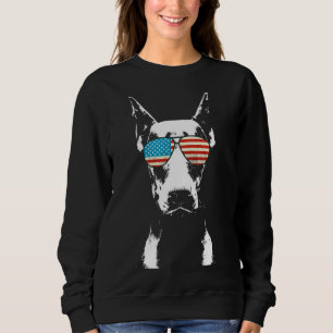 Sudadera Perro Doberman Lover Gafas De Sol Bandera American