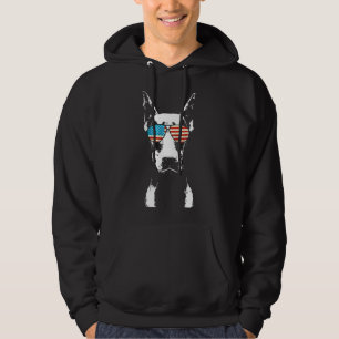 Sudadera Perro Doberman Lover Gafas De Sol Bandera American
