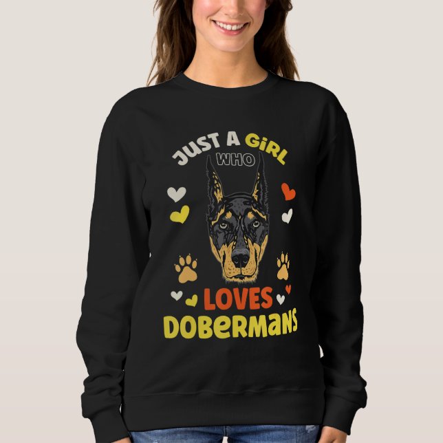 Sudadera Perro Doberman Para Mujeres Niñas Chicas Que Aman  (Anverso)