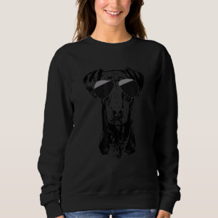 Sudadera Perro Doberman Pinscher Con Gafas De Sol