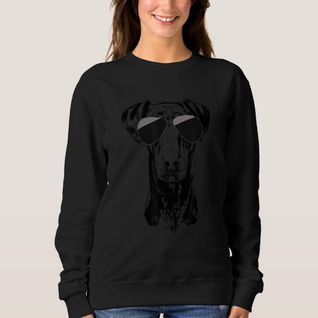 Sudadera Perro Doberman Pinscher Con Gafas De Sol (Anverso)