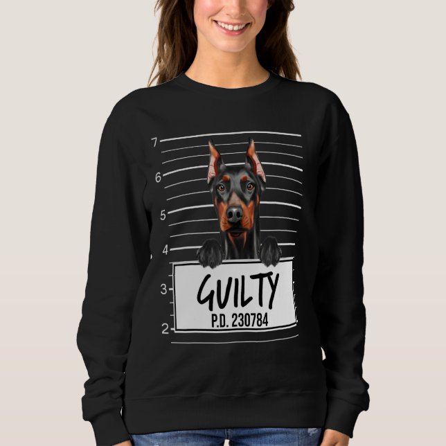 Sudadera Perro Doberman Pinscher Culpable Mugshot (Anverso)