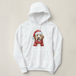 Sudadera Perro Doodle Lindo Sombrero y Bufanda de Navidad d