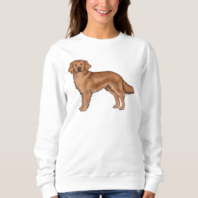 Sudadera Perro Dorado Retriever De Dibujos Animados Rojo Ca (Anverso)