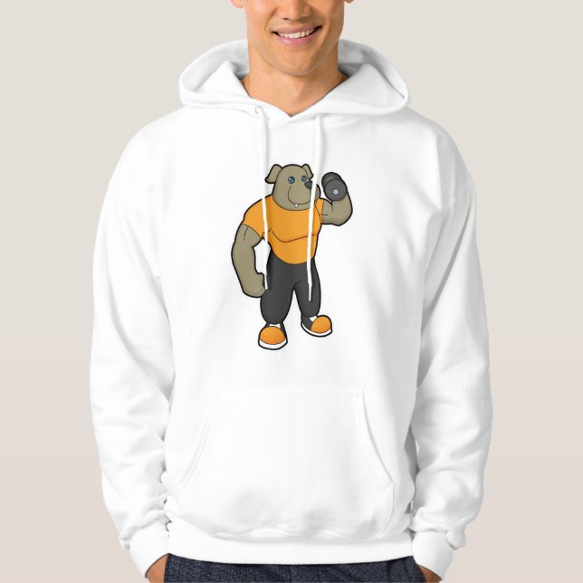 Sudadera Perro en ejercicio con dumbbell (Anverso)
