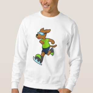 Sudadera Perro en patinaje sobre hielo con gafas