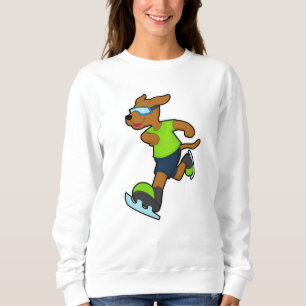 Sudadera Perro en patinaje sobre hielo con gafas