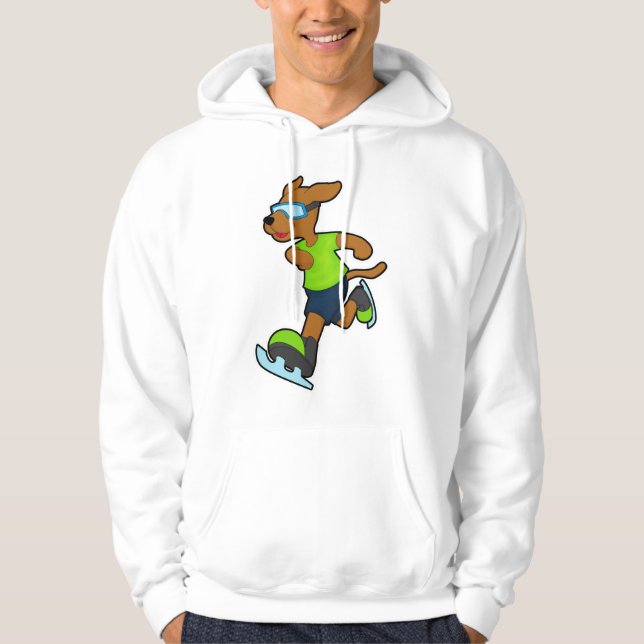 Sudadera Perro en patinaje sobre hielo con gafas (Anverso)