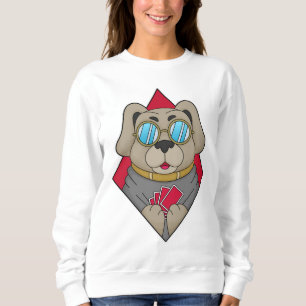 Sudadera Perro en Poker con tarjetas de póker