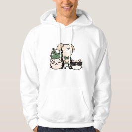 Sudadera Perro en silla de ruedas con amigos gatos alegres