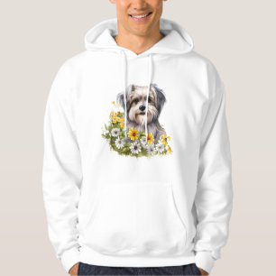 Sudadera Perro en un jardín de flores